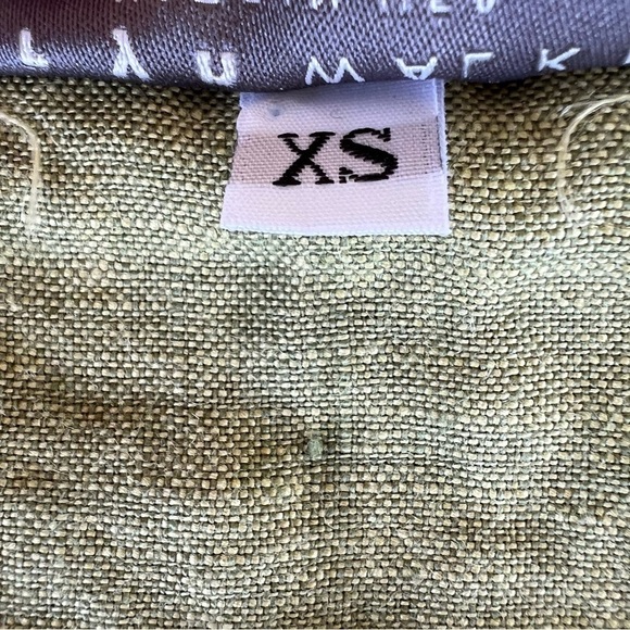 Bryn Walker Seraphina Dress 100% Linen Chartreuse Lagenlook Minimalist XS FLAW - Picture 12 of 15